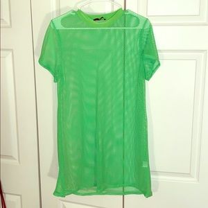 Neon Mesh T-Shirt Dress💚